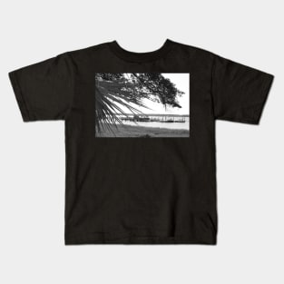 At the Dock, Black and White Kids T-Shirt